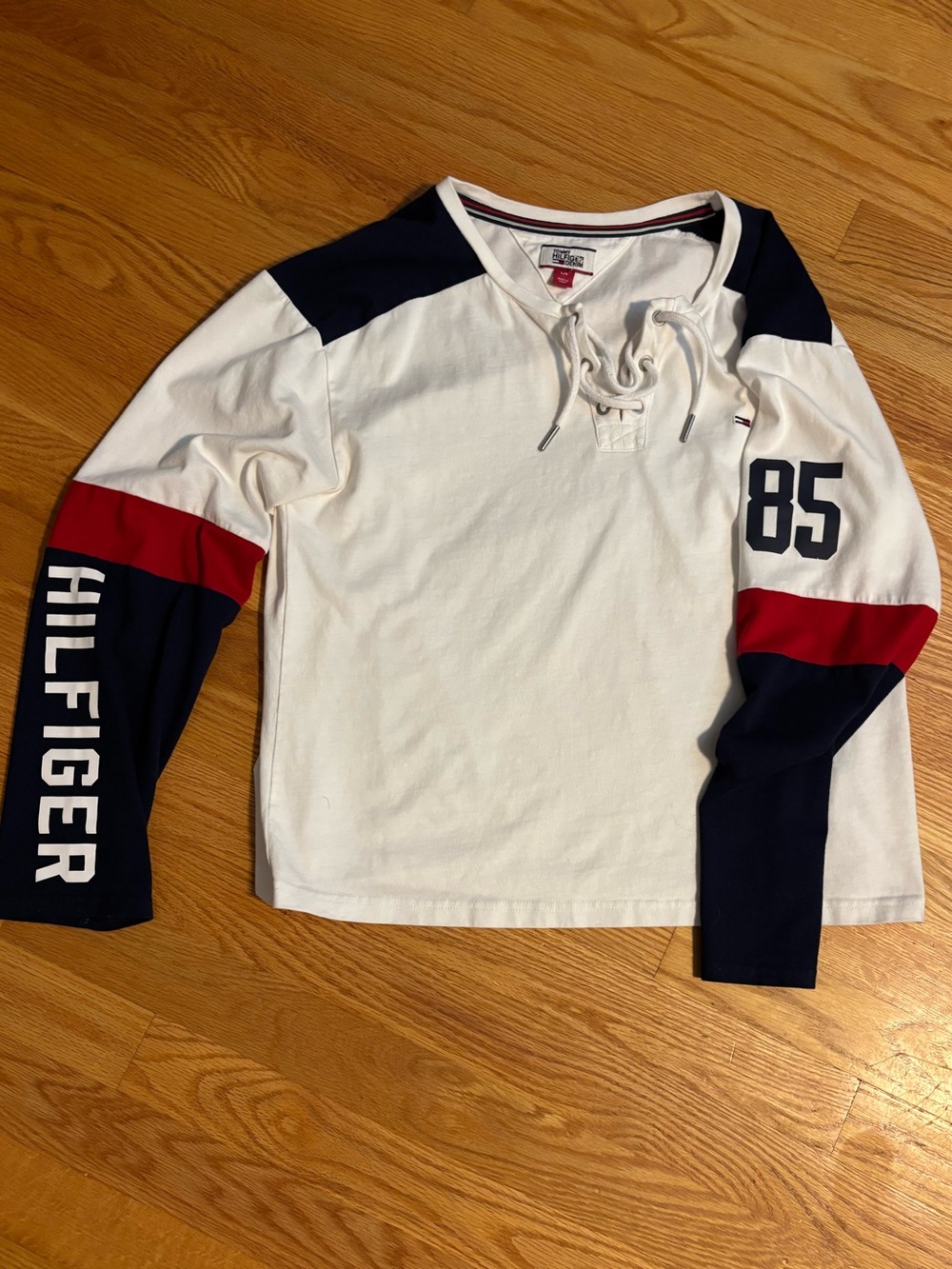 Tommy Hilfiger Red White and Blue long sleeve tee size medium